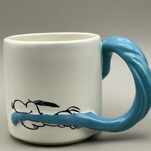Hallmark Peanuts Snoopy 3D Dimensional Sculpted Mug Blue Handle Coffee Cup